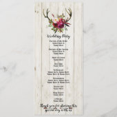 Rustikales Antler Wood Blume Blumenzwiebelprogramm Programm (Rückseite)