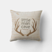 Rustikales Antlers Little Man Höhle Kinderzimmer Kissen (Rückseite)
