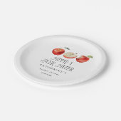 Rustikales Apfelgarten-Brautparty Pappteller (Schrägansicht)