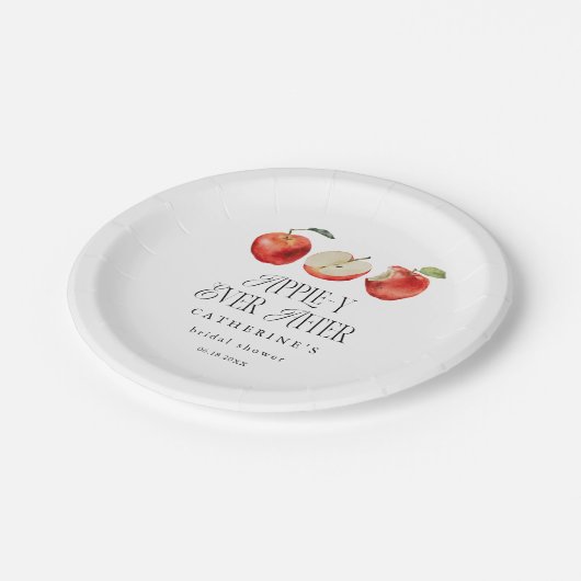 Rustikales Apfelgarten-Brautparty Pappteller (Schrägansicht)