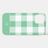 Rustikales Aqua Kariert Pattern Monogramm Case-Mate iPhone Hülle (Rückseite (Horizontal))