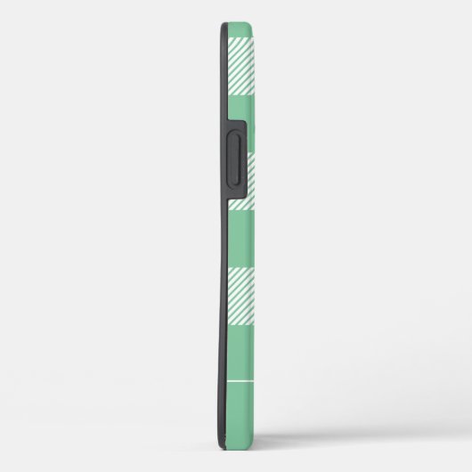 Rustikales Aqua Kariert Pattern Monogramm Case-Mate iPhone Hülle (Rückseite / Rechts)