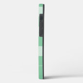 Rustikales Aqua Kariert Pattern Monogramm Case-Mate iPhone Hülle (Rückseite / Links)