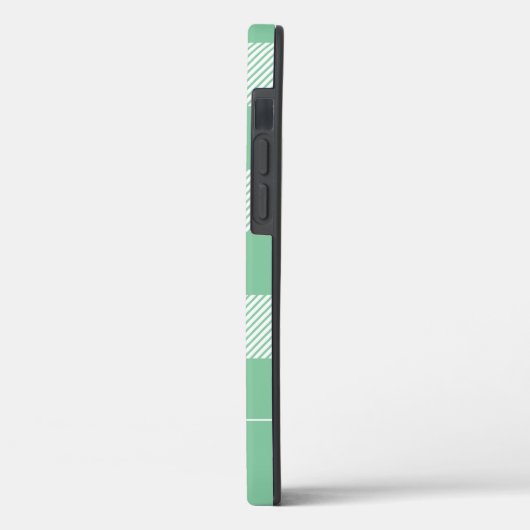 Rustikales Aqua Kariert Pattern Monogramm Case-Mate iPhone Hülle (Rückseite / Links)