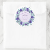 Rustikales Aqua-Kranz und Lila handgefertigtes Ite Runder Aufkleber (Tasche)