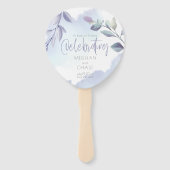 Rustikales Aqua Lilac Verlasse Save the Date Fächer (Vorderseite)