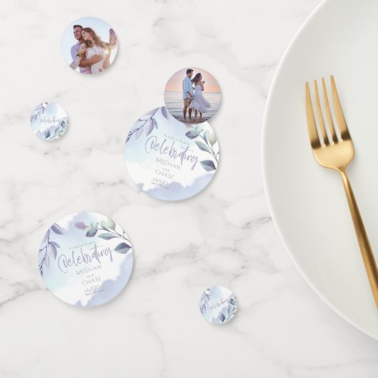 Rustikales Aqua Lilac Verlasse Save the Date Konfetti (Gruppe)