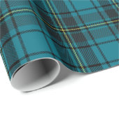 Rustikales Aqua und Karierter Schwarzer See Geschenkpapier (Rolleneckpunkt)