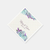 Rustikales Aquamarin Blue Bouquet Wedding Suite Pa Serviette (Ecke)