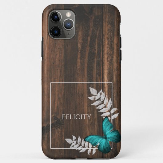 Rustikales Aquamarin Butterfly Case-Mate iPhone Ca Hülle (Rückseite)