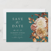 Rustikales Aquamarin Fall Foto Save the Date (Vorderseite)