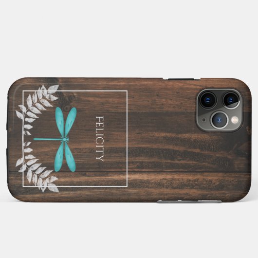 Rustikales Aquamarines Dragonfly Case-Mate iPhone Case-Mate iPhone Hülle (Rückseite (Horizontal))