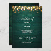 Rustikales Aquamarines Holz - Einladung Hintergrun (Vorne/Hinten)