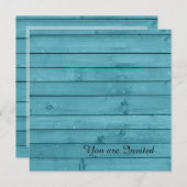 Rustikales Aquamarines Holz Geburtstag Einladung (Vorne/Hinten)