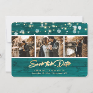 Rustikales Aquamarines Holz Hochzeit 3 Foto Save t Save The Date