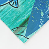 Rustikales Aquamarines Holz & unter dem Meer Freun Fleecedecke (Ecke)