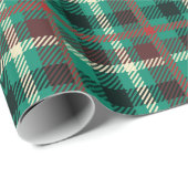 Rustikales Aquamarines Kariertes Muster Geschenkpapier (Rolleneckpunkt)