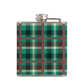 Rustikales Aquamarines Kariertes Muster mit Monogr Flachmann (Rückseite)