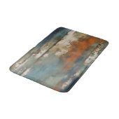 Rustikales Aquamarines Orange Beige Bauernhof Stre Badematte (Schrägansicht)