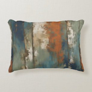 Rustikales Aquamarines Orange Beige Bauernhof Stre Dekokissen