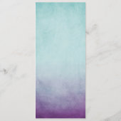 Rustikales Aquamarines und Lila Bohemisches Hochze Menükarte (Rückseite)