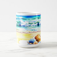 Rustikales Aquarell Beach Seashell Monogram