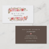 Rustikales Aquarell-Blumenfahne Visitenkarte (Vorne/Hinten)