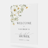 Rustikales Aquarell Daisy Brautparty Willkommen Acrylschild (Winkel)