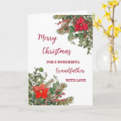 Rustikales Aquarell Großvater Frohe Weihnachten Karte (Gelbe Blume)