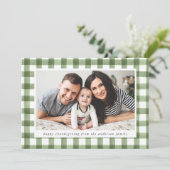 Rustikales Aquarell Kariertes Foto Erntedank Feiertagskarte (Stehend Vorderseite)