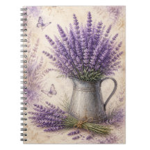 Rustikales Aquarell-Lavendel-Cottage-Gartenjournal