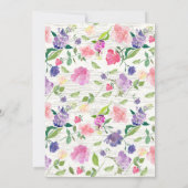 Rustikales Aquarell Lila Brautparty Einladung (Rückseite)