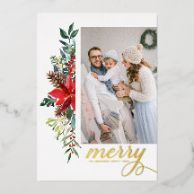 Rustikales Aquarell Poinsettia Frohe Weihnachten F