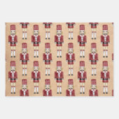 Rustikales Aquarell Red Nutcracker Muster Weihnach Geschenkpapier Set (Vorderseite)