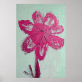 Rustikales Aquarell Rosa Daisy Poster (Vorne)