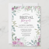 Rustikales Aquarell Rosa Foto Brautparty Einladung (Vorderseite)