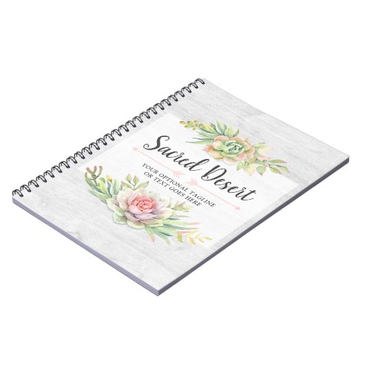 Rustikales Aquarell-saftiger Wüsten-Kaktus Boho Notizblock (Linke Seite)