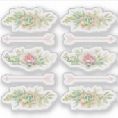 Rustikales Aquarell Succulent Boho Arrows Scrapboo Aufkleber (Vorderseite)