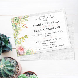 Rustikales Aquarell Sukkultureller Polterabend Einladung