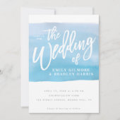 Rustikales Aquarellblau Einladung (Vorderseite)