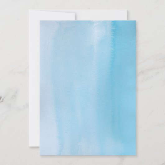 Rustikales Aquarellblau Einladung (Rückseite)