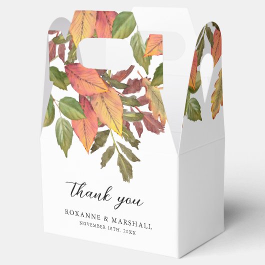 Rustikales Aquarellfarben Herbst Danke für die Box Geschenkschachtel (Geöffnet)