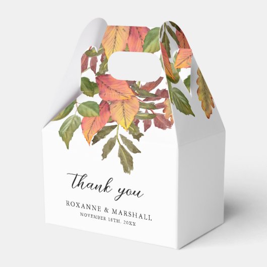 Rustikales Aquarellfarben Herbst Danke für die Box Geschenkschachtel (Vorderseite)