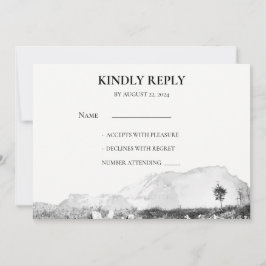 Rustikales Aquarellland Berg UAWG Foto Einladung