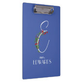 Rustikales Aquarellmonogramm E Lehrer Klemmbrett (Rechts)