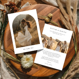 Rustikales Arch-Foto - wir sagten ja Hochzeit Ankündigung