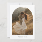 Rustikales Arch-Foto - wir sagten ja Hochzeit Ankündigung (Vorderseite)