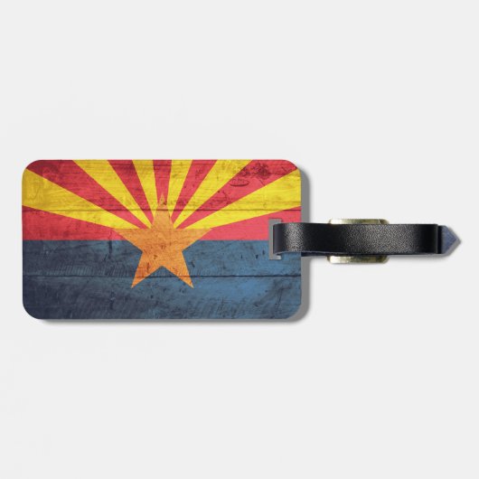 Rustikales Arizona State Flag Gepäck Tag Gepäckanhänger (Rückseite horizontal)