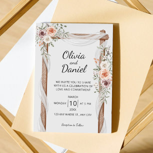 Rustikales Arkadengewässer Boho Wedding Einladung