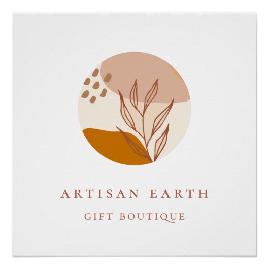 Rustikales Artisan Earthy-Abstraktes Logo Poster (Vorderseite)